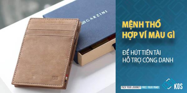 Ví màu vàng nâu phù hợp cho nữ mệnh Thổ mang lại tài lộc ổn định